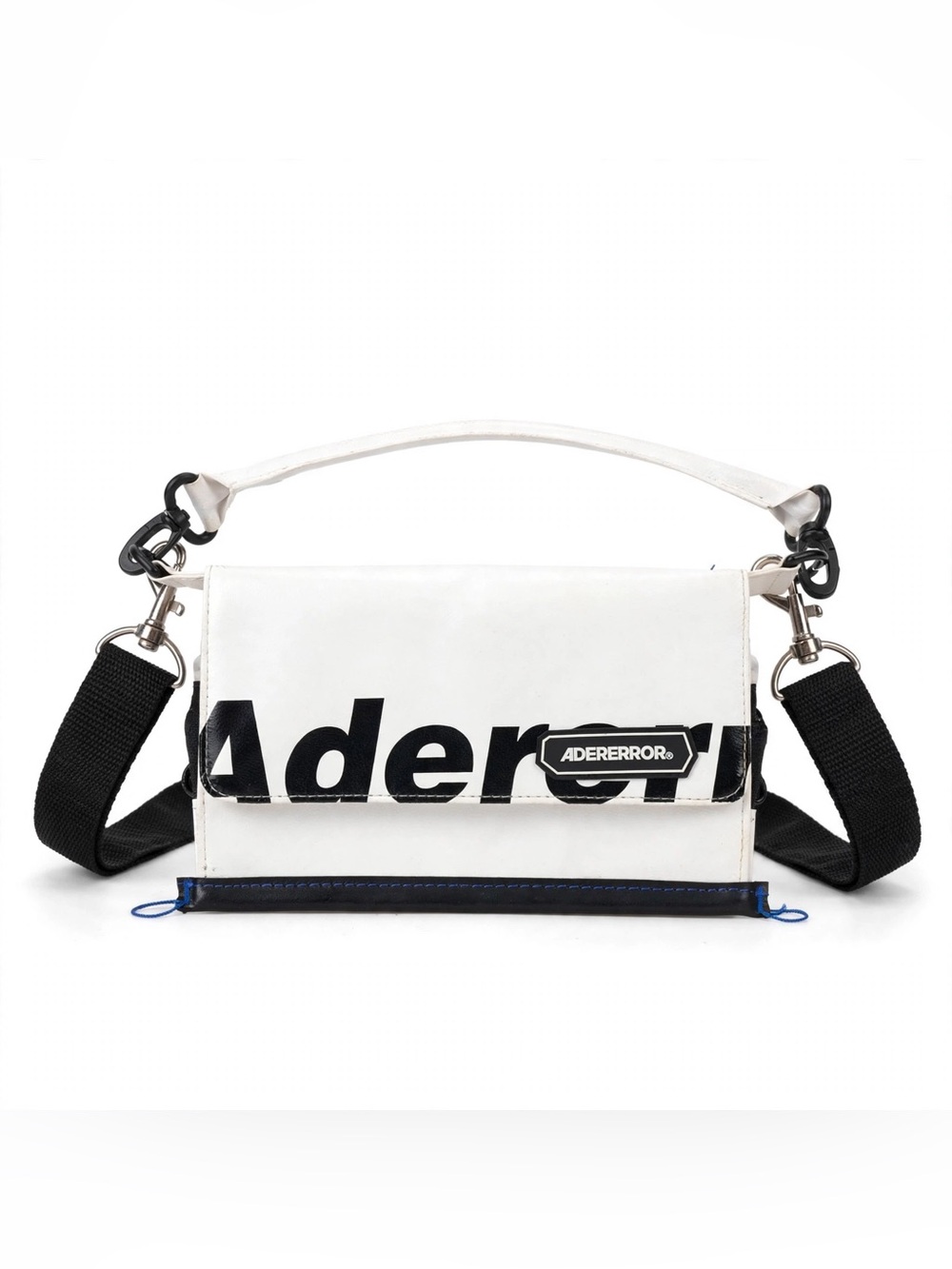 ADER Error White Mini Crossbody Wallet Bag Logo Navy Trim